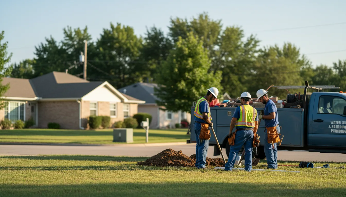 Residential water line and bathroom plumbing service in Rock, MI